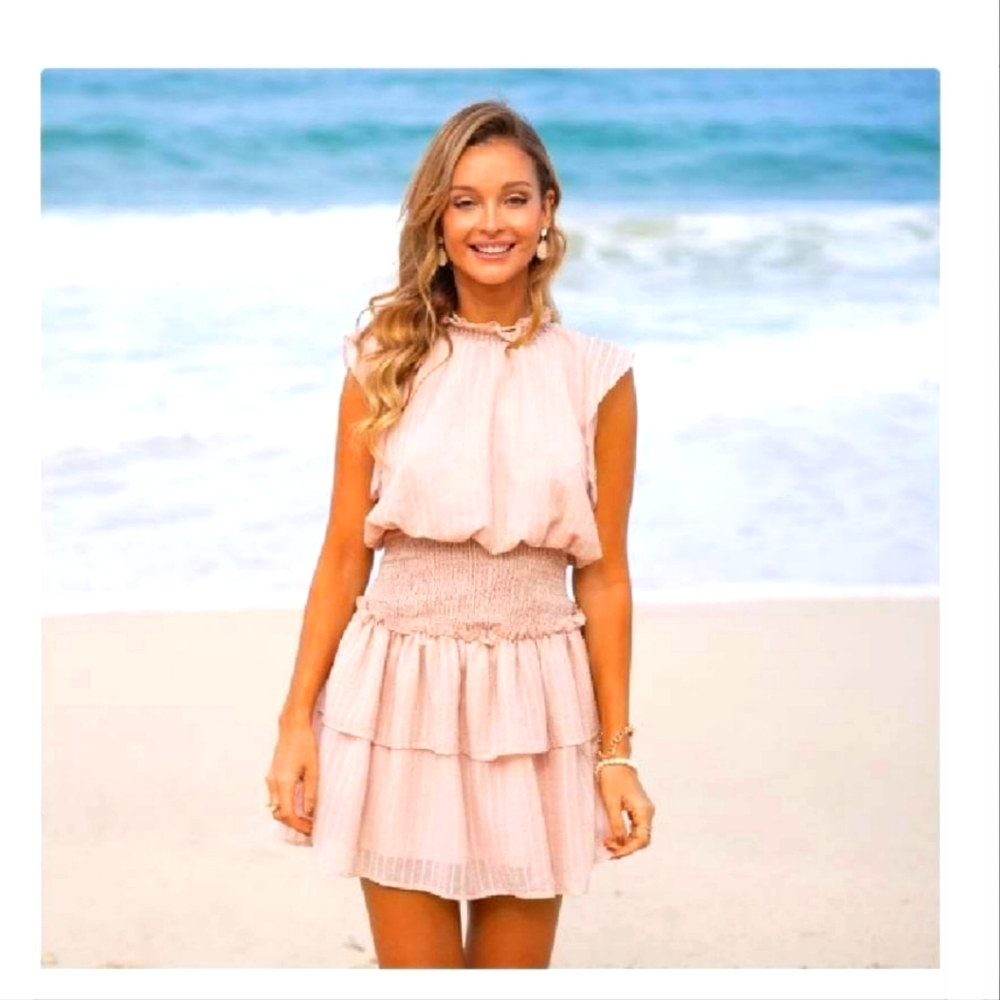 Cupshe pink ruffled short dress